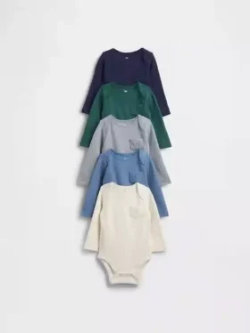 Baby First Favorites: body con tasca in maglia a nido d’ape Softspun (confezione da 5)