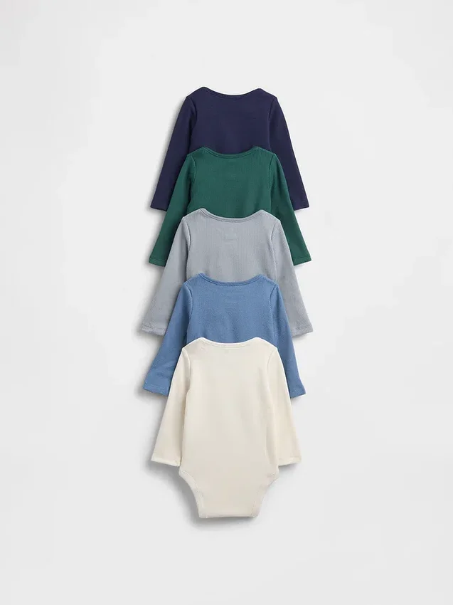 Baby First Favorites: body con tasca in maglia a nido d’ape Softspun (confezione da 5)