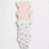 Baby First Favorites Body con volant a costine sottili (confezione da 3)