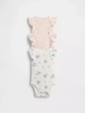 Baby First Favorites Body con volant a costine sottili (confezione da 3)
