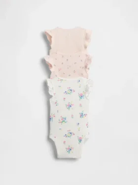 Baby First Favorites Body con volant a costine sottili (confezione da 3)