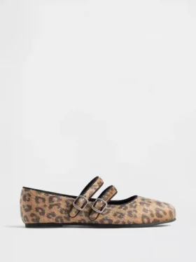 Ballerine con doppio cinturino leopardate