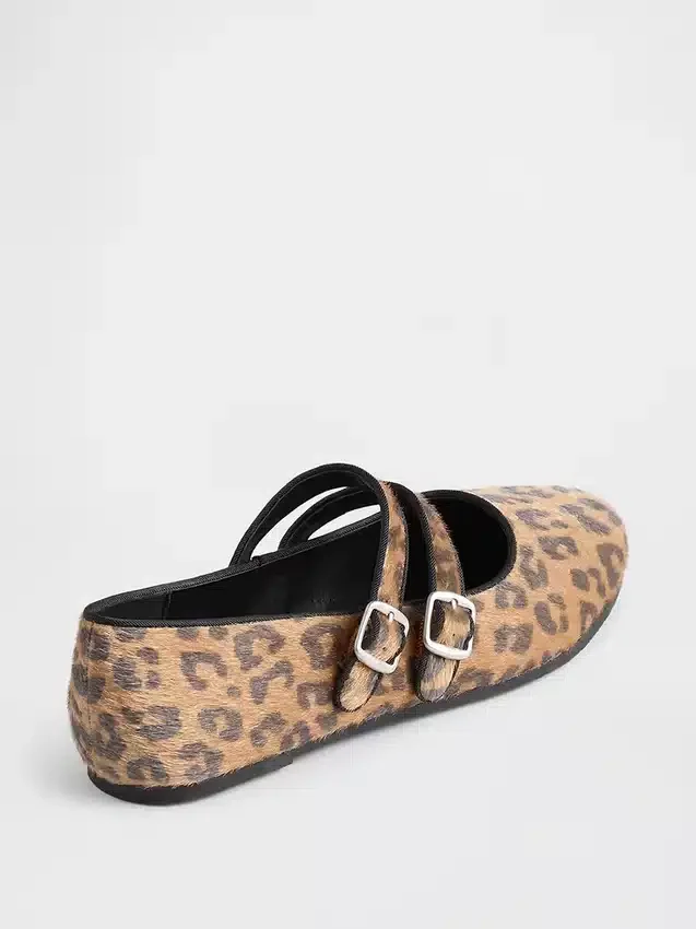 Ballerine con doppio cinturino leopardate