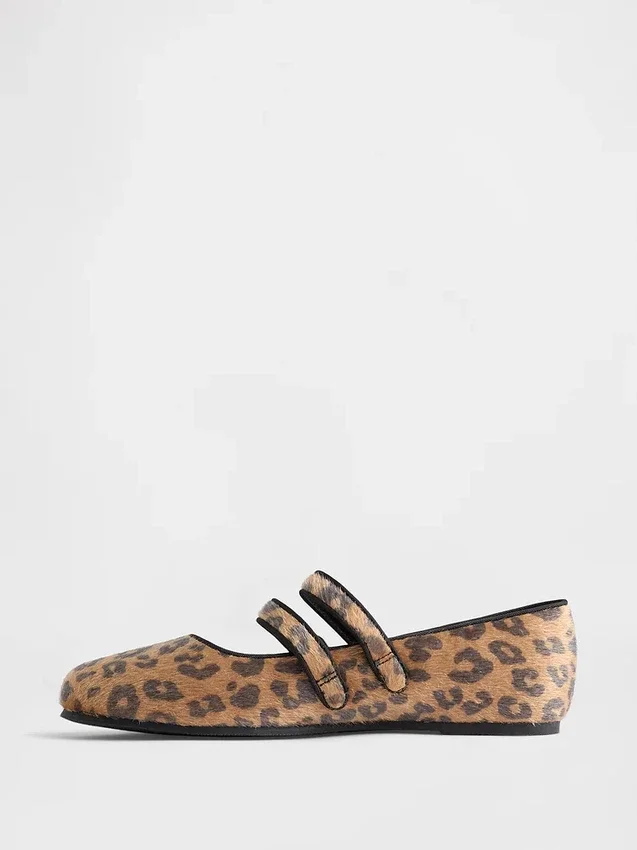Ballerine con doppio cinturino leopardate