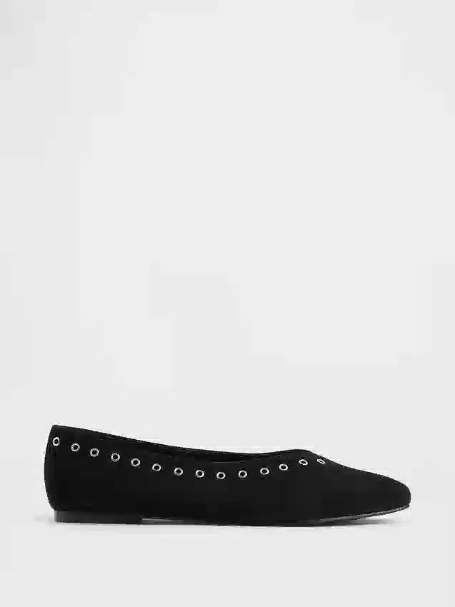 Ballerine in pelle scamosciata vegana