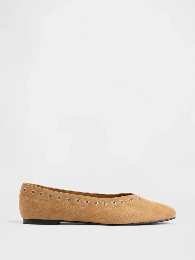 Ballerine in pelle scamosciata vegana