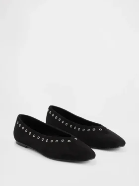 Ballerine in pelle scamosciata vegana