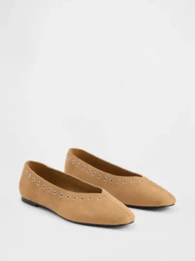 Ballerine in pelle scamosciata vegana