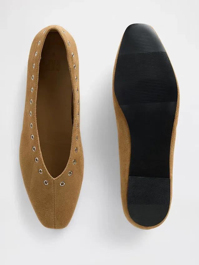 Ballerine in pelle scamosciata vegana