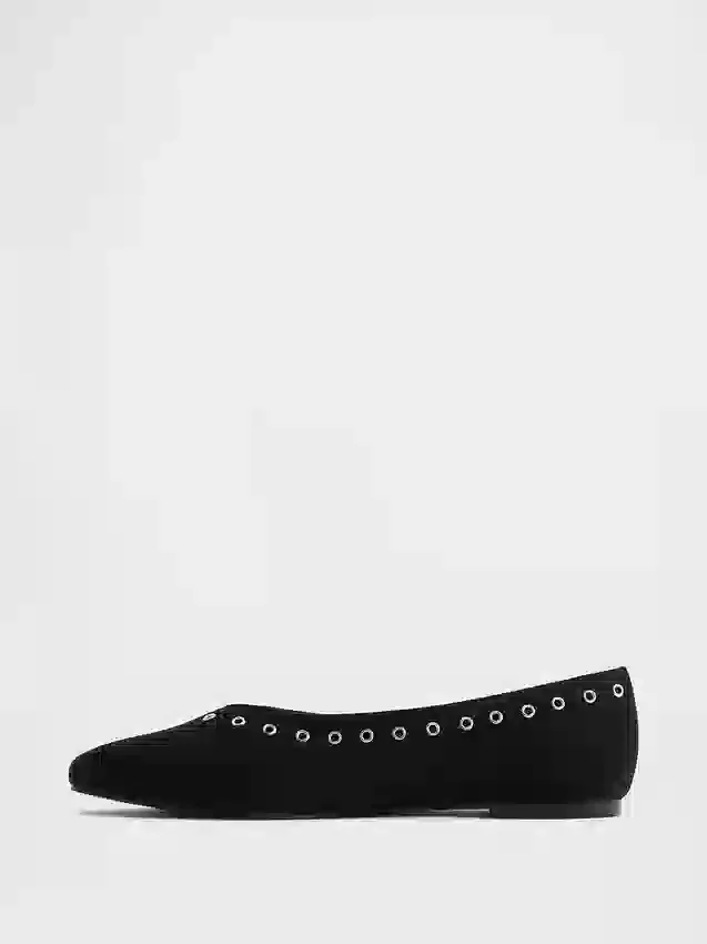 Ballerine in pelle scamosciata vegana