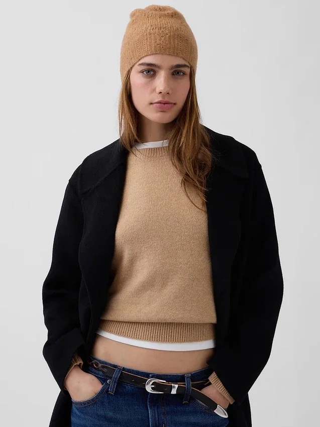 Berretto a maglia pointelle