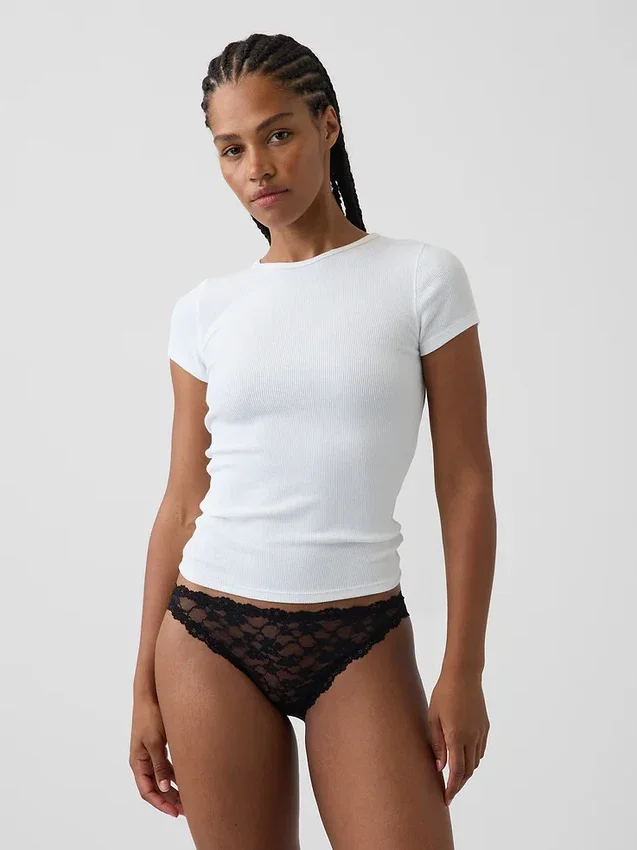 Bikini cheeky in pizzo