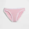 Bikini in cotone biologico elasticizzato con bordi in pizzo