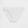 Bikini in cotone biologico elasticizzato con bordi in pizzo