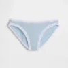 Bikini in cotone biologico elasticizzato con bordi in pizzo