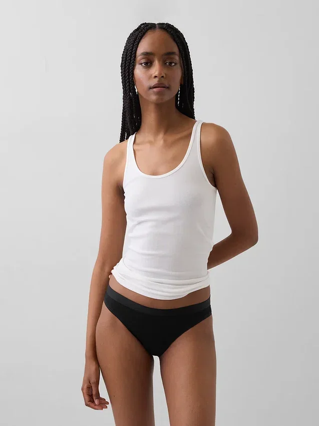 Bikini in cotone biologico elasticizzato con logo