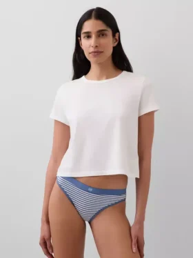 Bikini in cotone biologico elasticizzato con logo