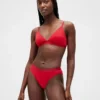 Bikini in cotone biologico elasticizzato con logo