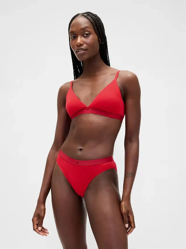 Bikini in cotone biologico elasticizzato con logo