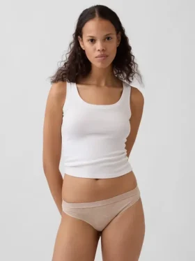 Bikini in cotone biologico elasticizzato con logo