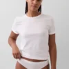Bikini in cotone biologico elasticizzato con logo