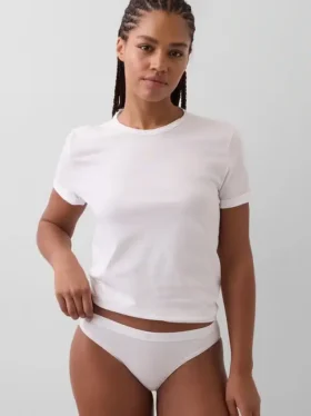 Bikini in cotone biologico elasticizzato con logo