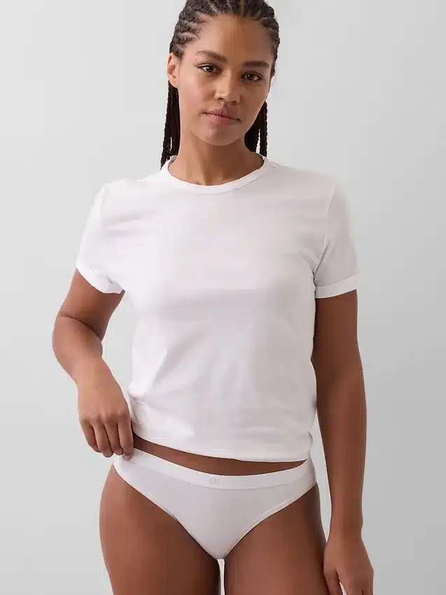 Bikini in cotone biologico elasticizzato con logo