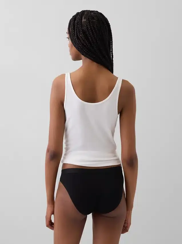 Bikini in cotone biologico elasticizzato con logo