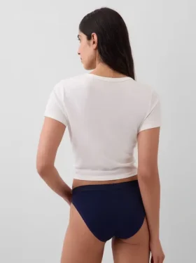 Bikini in cotone biologico elasticizzato con logo