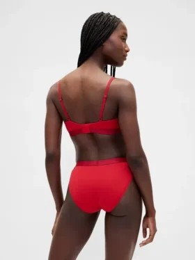 Bikini in cotone biologico elasticizzato con logo