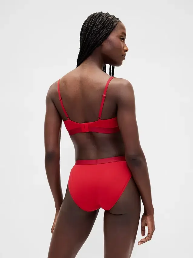 Bikini in cotone biologico elasticizzato con logo