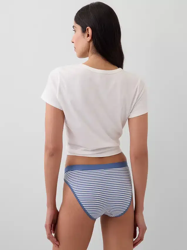 Bikini in cotone biologico elasticizzato con logo