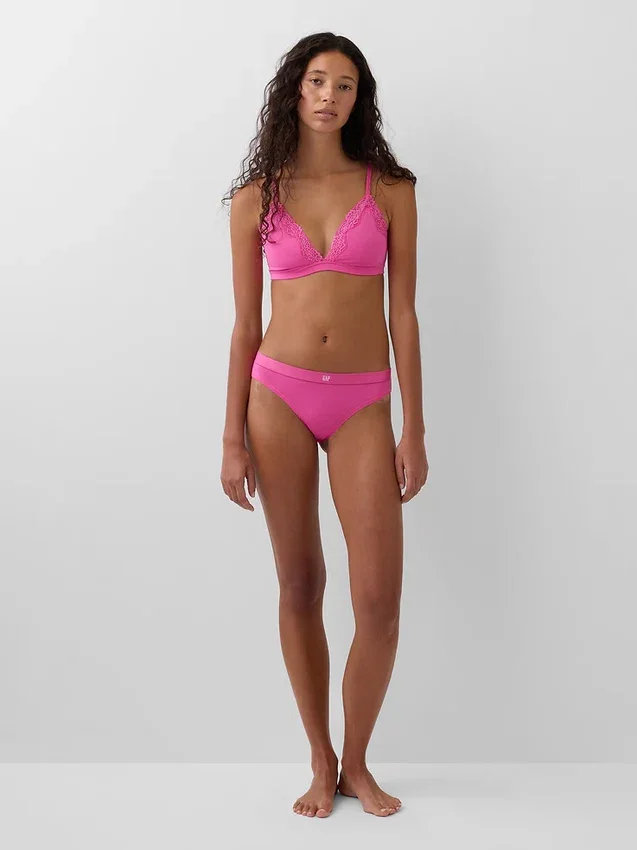 Bikini in cotone biologico elasticizzato con logo