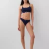 Bikini in cotone biologico elasticizzato con logo