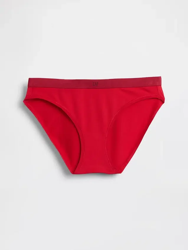Bikini in cotone biologico elasticizzato con logo