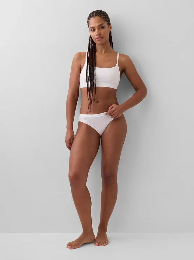 Bikini in cotone biologico elasticizzato con logo