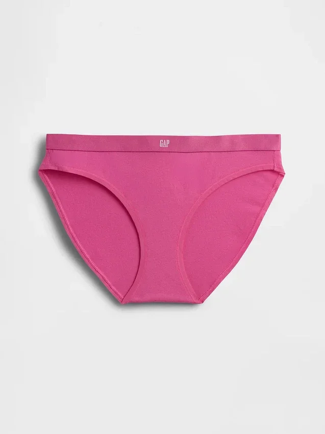 Bikini in cotone biologico elasticizzato con logo