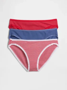 Bikini in cotone biologico elasticizzato (confezione da 3)
