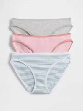 Bikini in cotone biologico elasticizzato (confezione da 3)