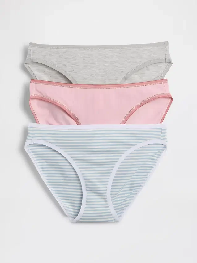 Bikini in cotone biologico elasticizzato (confezione da 3)