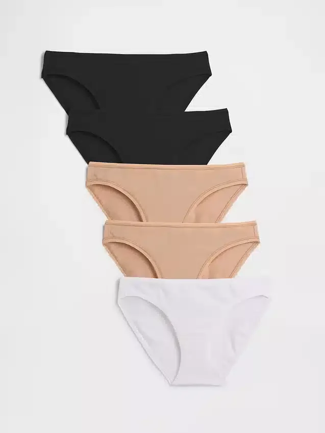 Bikini in cotone biologico elasticizzato (confezione da 5)