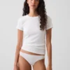 Bikini in morbidissimo cotone biologico elasticizzato con bordi in pizzo