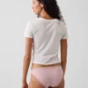 Bikini in morbidissimo cotone biologico elasticizzato con bordi in pizzo