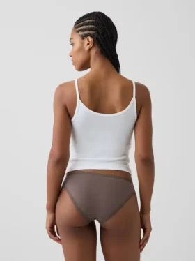 Bikini in morbidissimo cotone biologico elasticizzato con bordi in pizzo