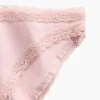 Bikini in morbidissimo cotone biologico elasticizzato con bordi in pizzo