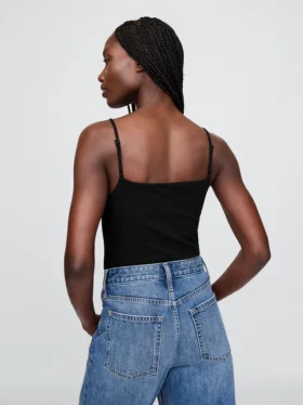 Body a canotta con tanga in maglia fitta