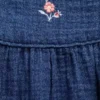 Body a palloncino in denim con garza di cotone per neonati
