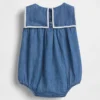 Body a palloncino in denim stile marinaretto per neonati