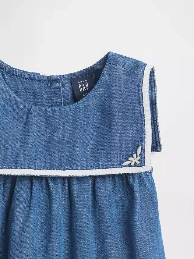 Body a palloncino in denim stile marinaretto per neonati