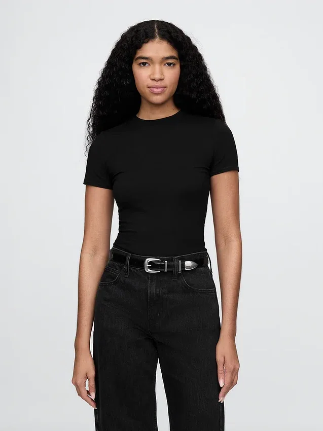 Body a perizoma in jersey a maglia fitta